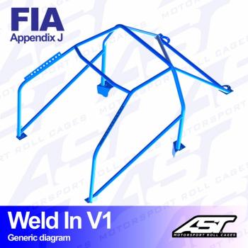 AST "FIA" weld-in roll cage V1, with 8 points on the body; Alfa 155